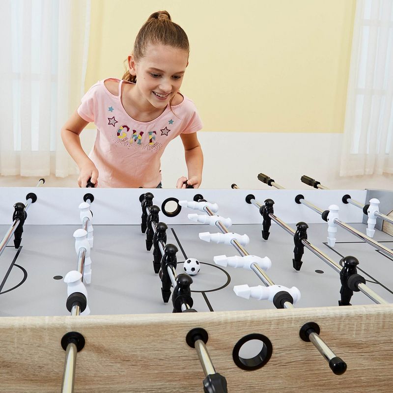 Lancaster Gaming Vogue 54 Inch Arcade Style Foosball Soccer Table with Beaded Scoreboards and Black and White Players