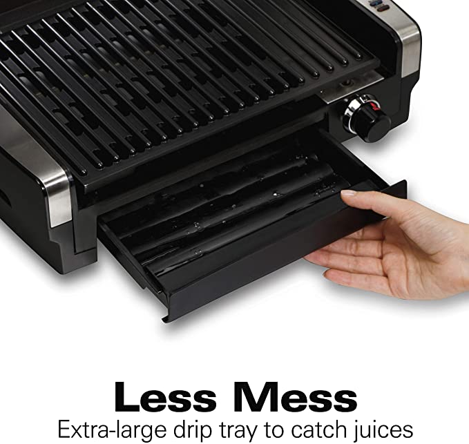 Hamilton Beach Electric Indoor Searing Grill Removable Easy-To-Clean Nonstick Plate