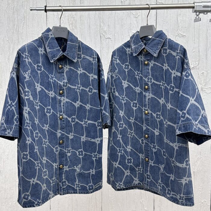 Blue Water Mesh Denim Suit Jacket