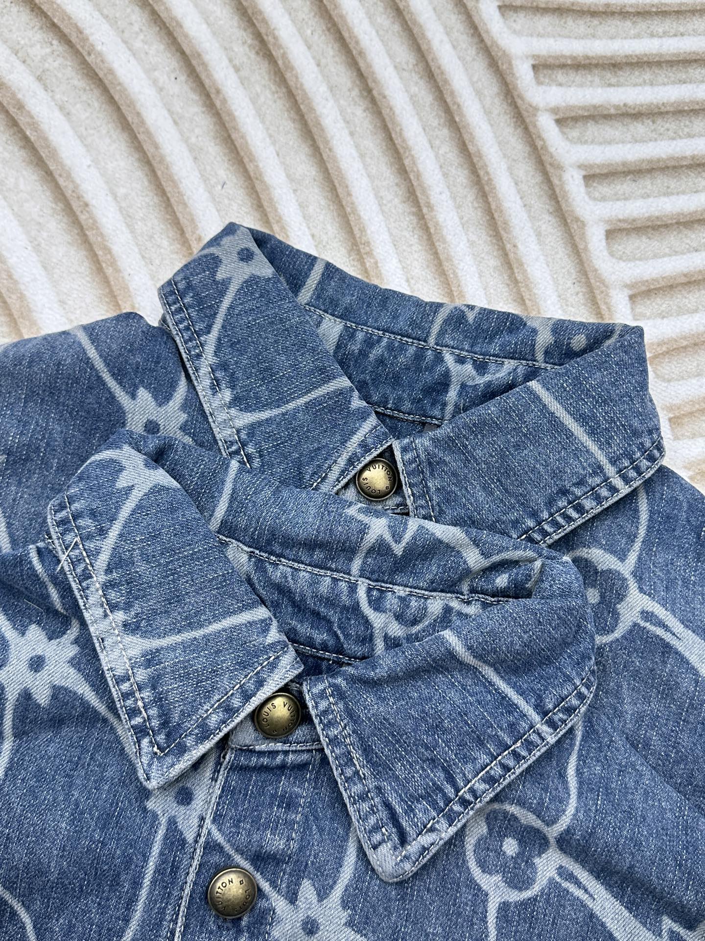 Blue Water Mesh Denim Suit Jacket