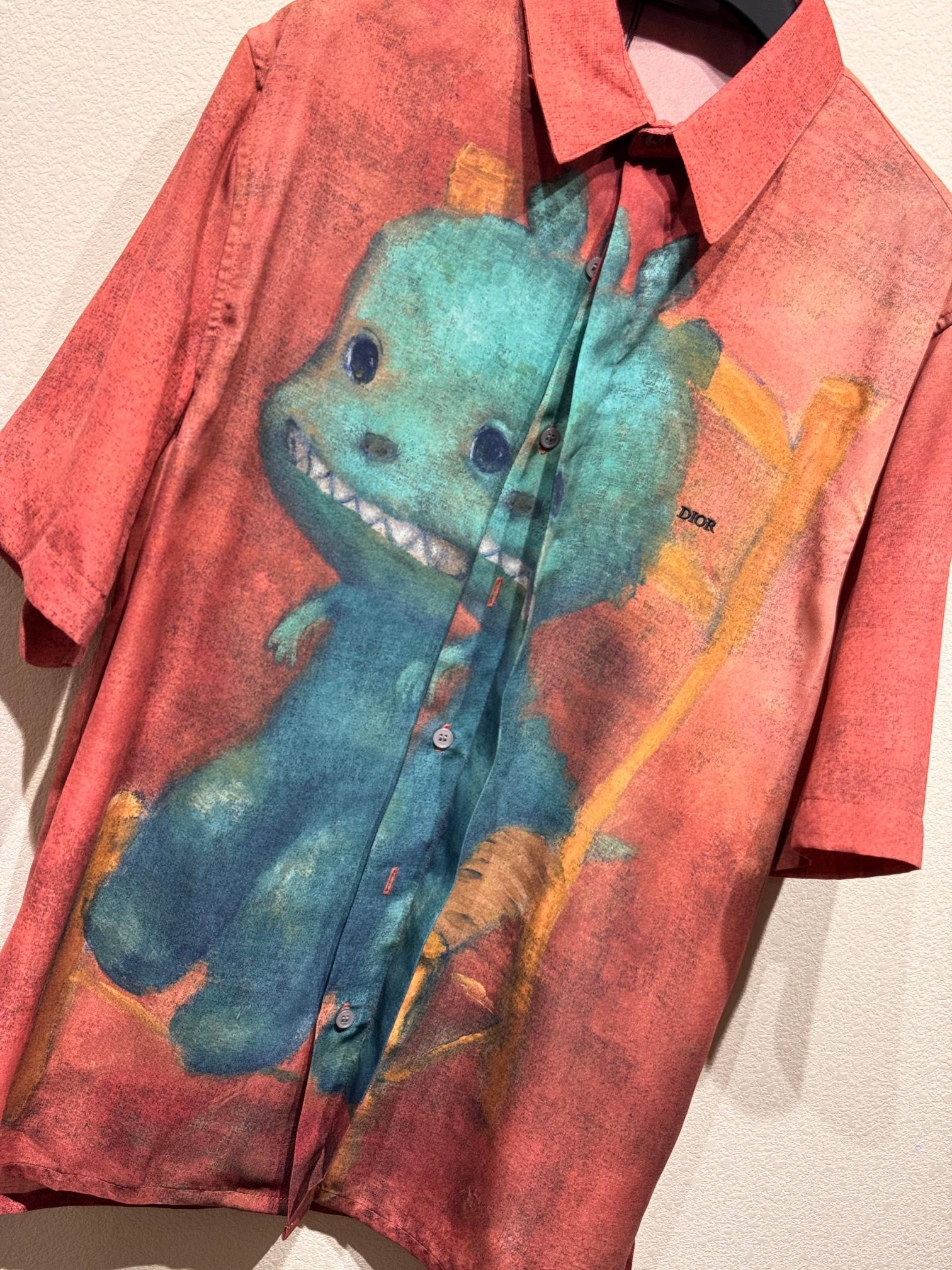 Dragon Print Distressed Shirt