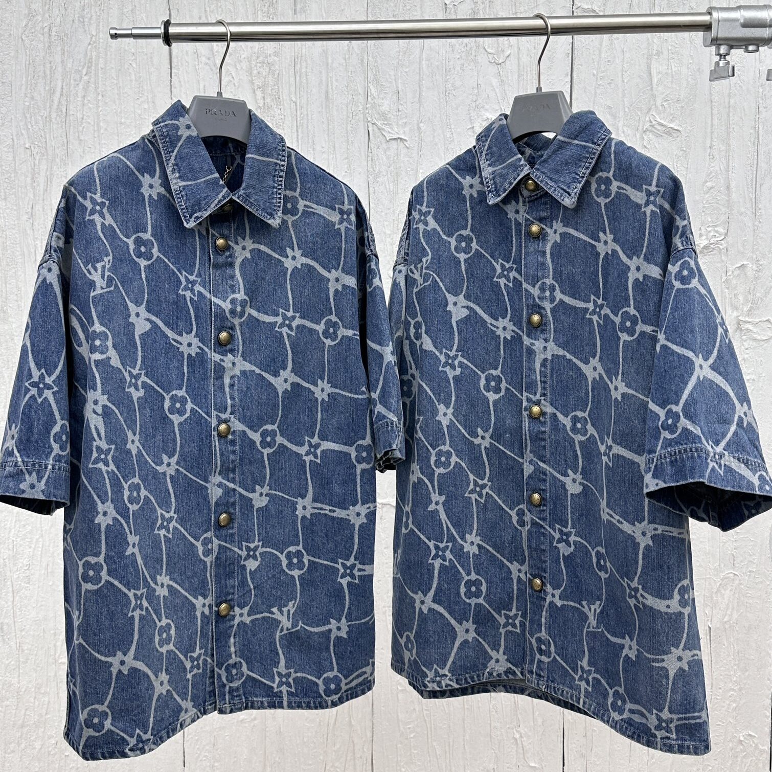 Blue Water Mesh Denim Suit Jacket