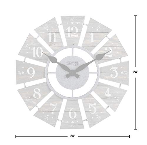 FirsTime & Co.® Gray Numeral Farmhouse Windmill Clock, American Crafted, Cool Gray, 24 x 2 x 24 ,