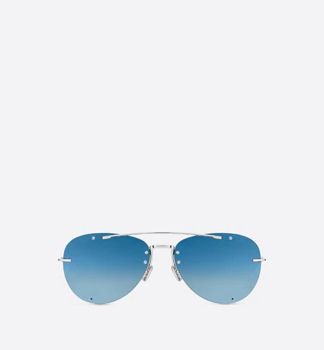 DiorChroma1 Blue Mirrored Pilot Sunglasses