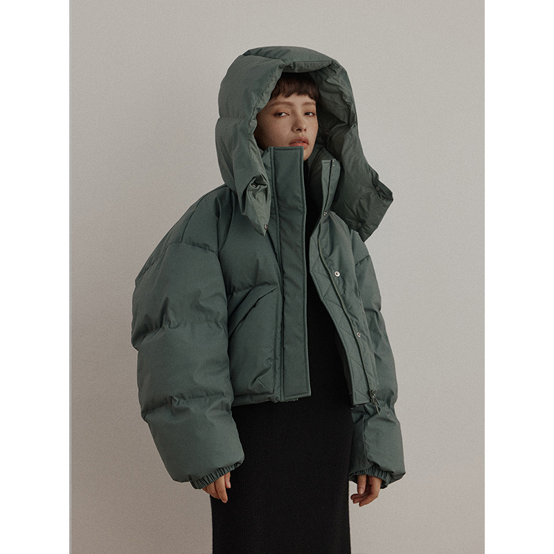 【玳禾】秋冬新品休闲连帽贴袋纯色百搭90白鸭绒短款羽绒服H5471111111 - leoleo123123