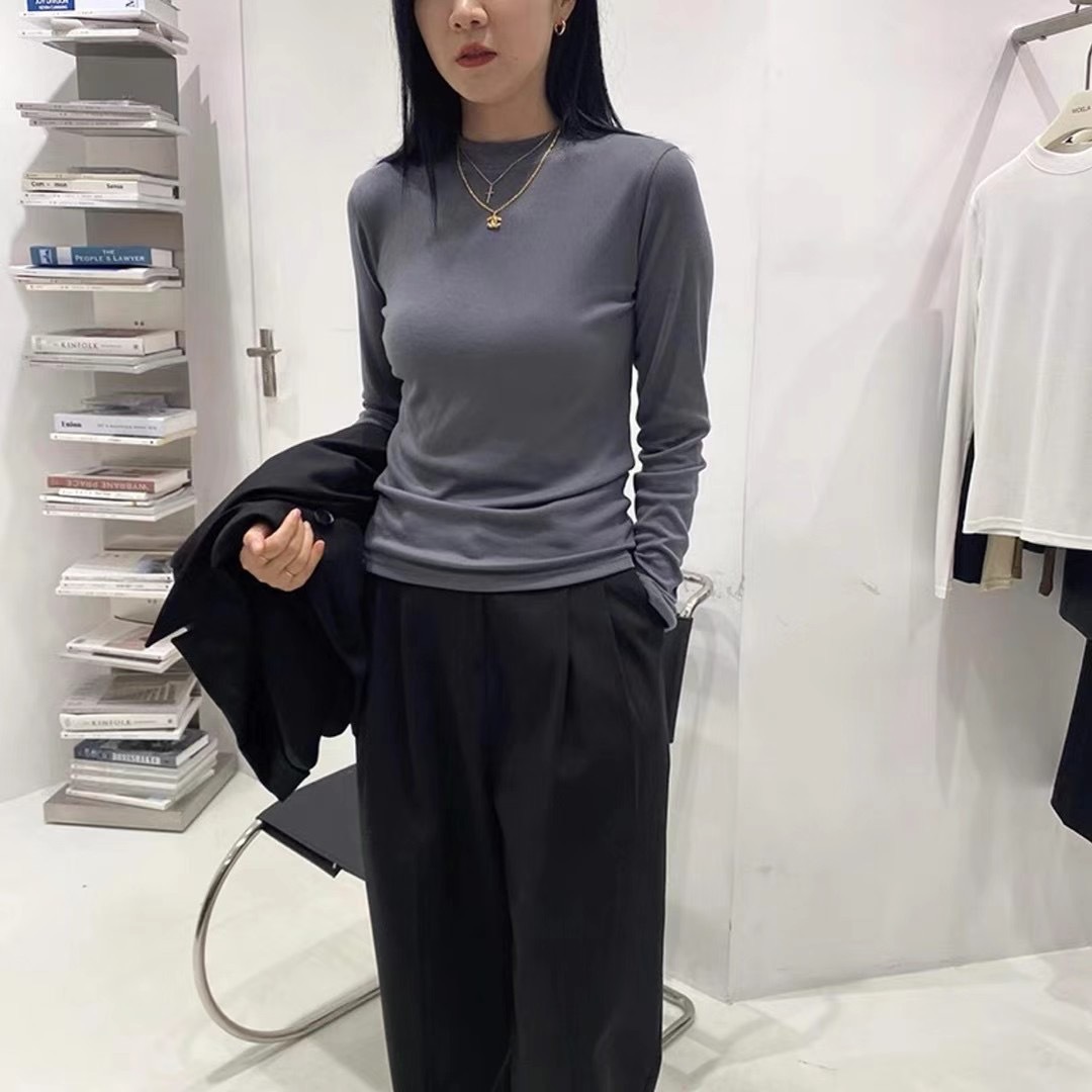 销量wang卖3万多件ding制款供直播简约百搭基础款长袖T恤体恤女 - leoleo123123