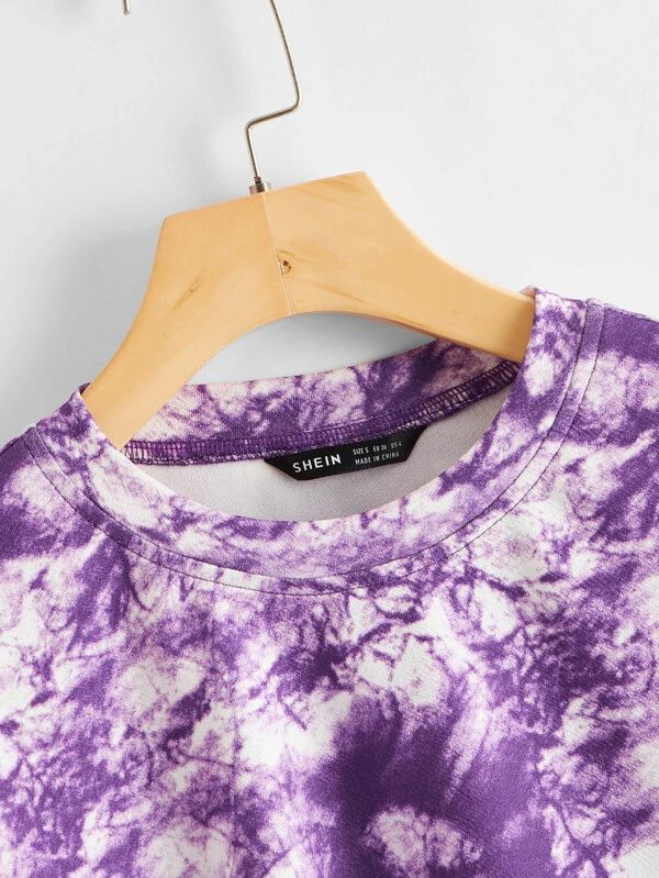 Drop Shoulder Tie Dye Pullover - leoleo123123
