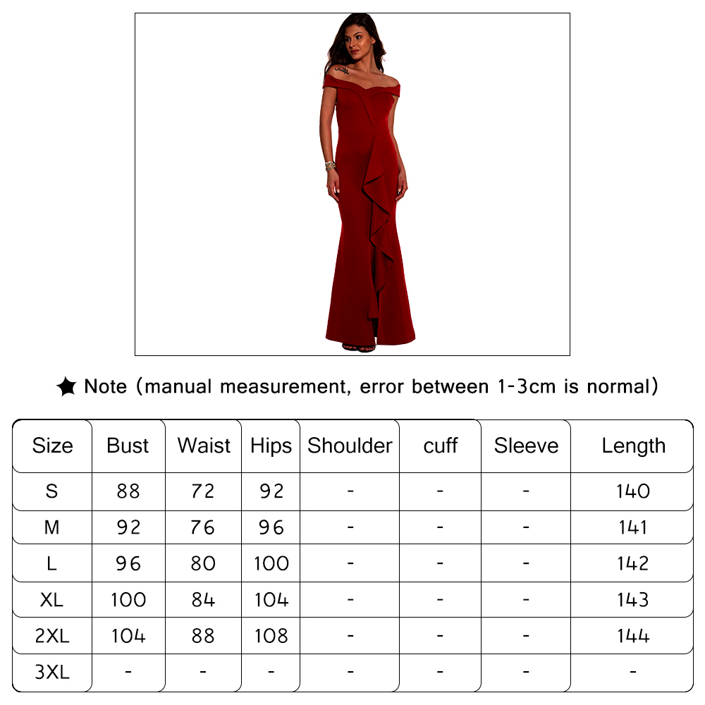Sexy new one-line V-neck ruffle dress banquet evening dresses long dress - leoleo123123