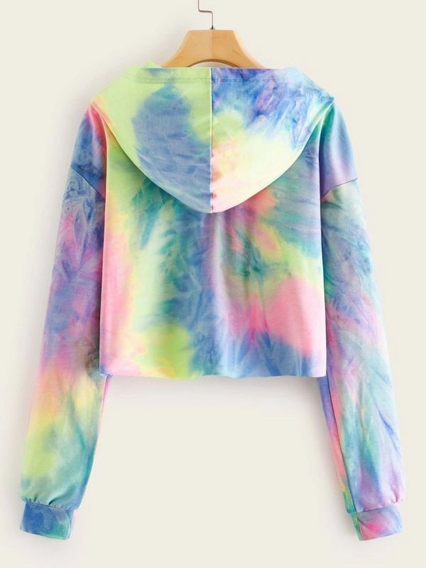 Tie Dye & Letter Print Hoodie - leoleo123123