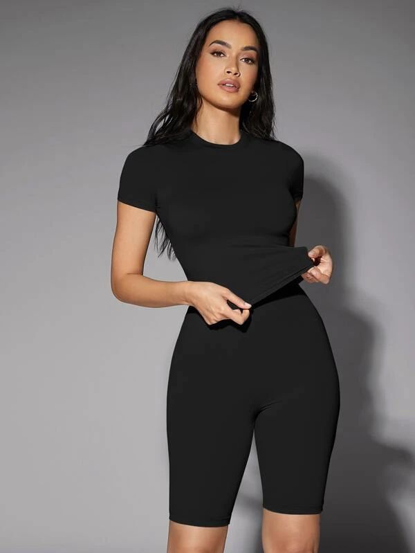 SHEIN BAE Solid Fitted Tee - leoleo123123