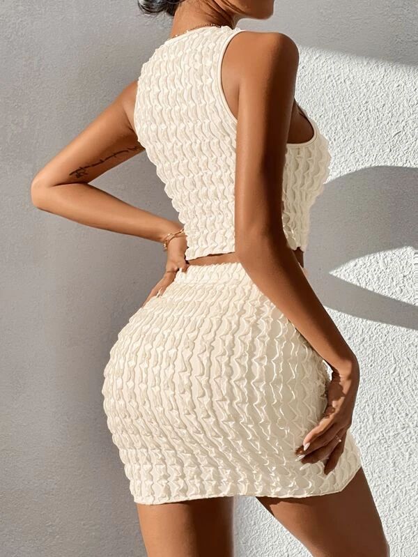 Lettuce Trim Tank Top & Bodycon Skirt - leoleo123123