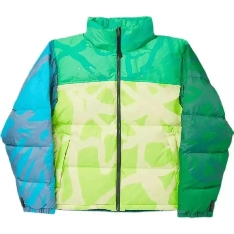 Winter Men puff down parka long sleeve hooded puffer Jacket Windbreakers Down Outerwear Causal mens printing jackets Thick warm Coats Tops Outwear - leoleo123123