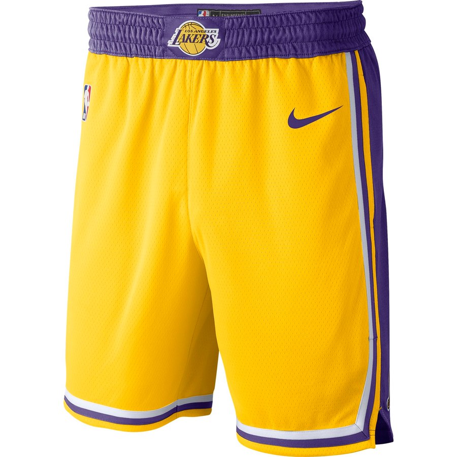 NBA Men Los Angeles Lakers Retro Yellow Pant Short High Quality - leoleo123123