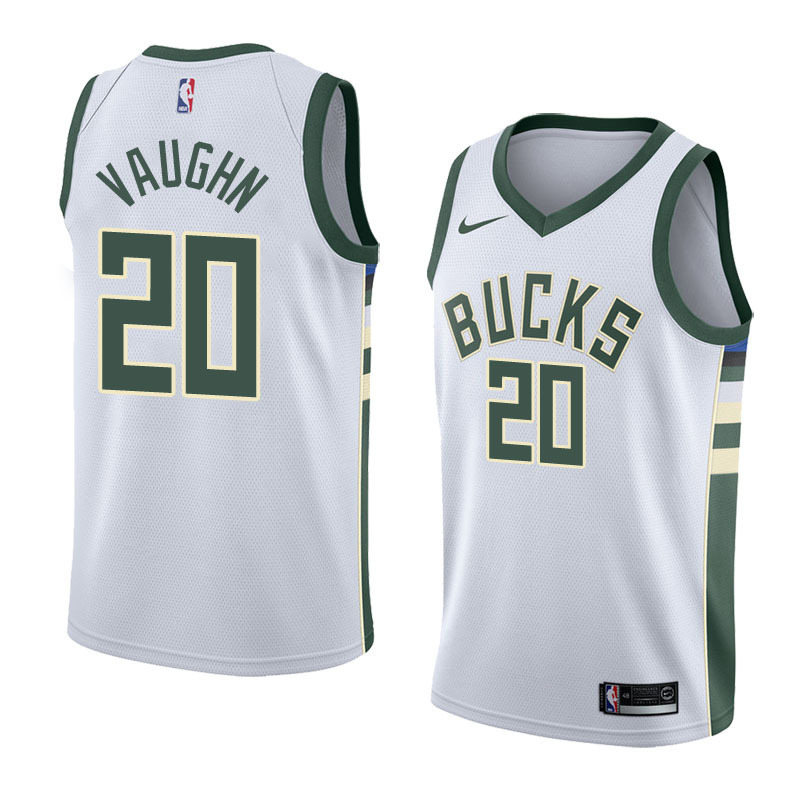 NBA Men Milwaukee Bucks White #20 VAUGHN Jersey High Quality Name and Number Print - leoleo123123
