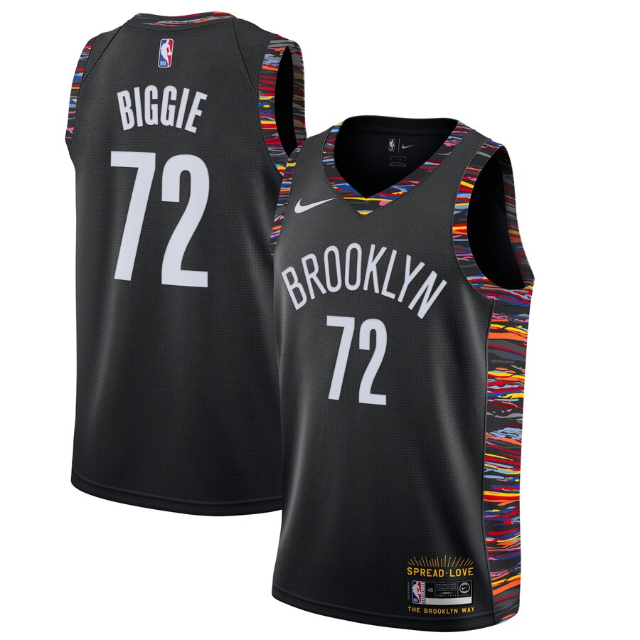 NBA Men New Brooklyn Nets Black City #72 BIGGIE Jersey High Quality Name and Number Print - leoleo123123