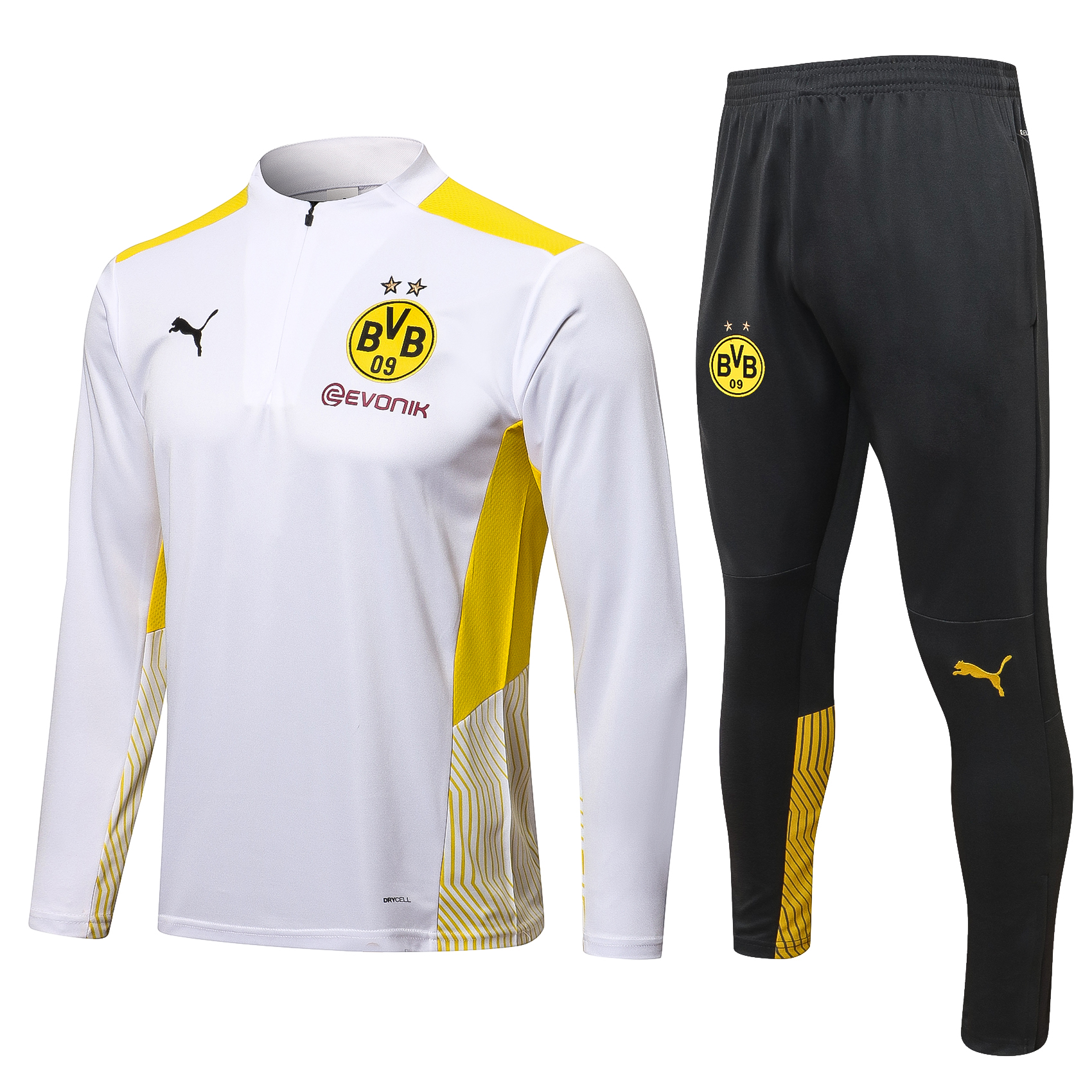 21-22 Dortmund White with Zipper Sweater Tracksuit Thai Quality - leoleo123123