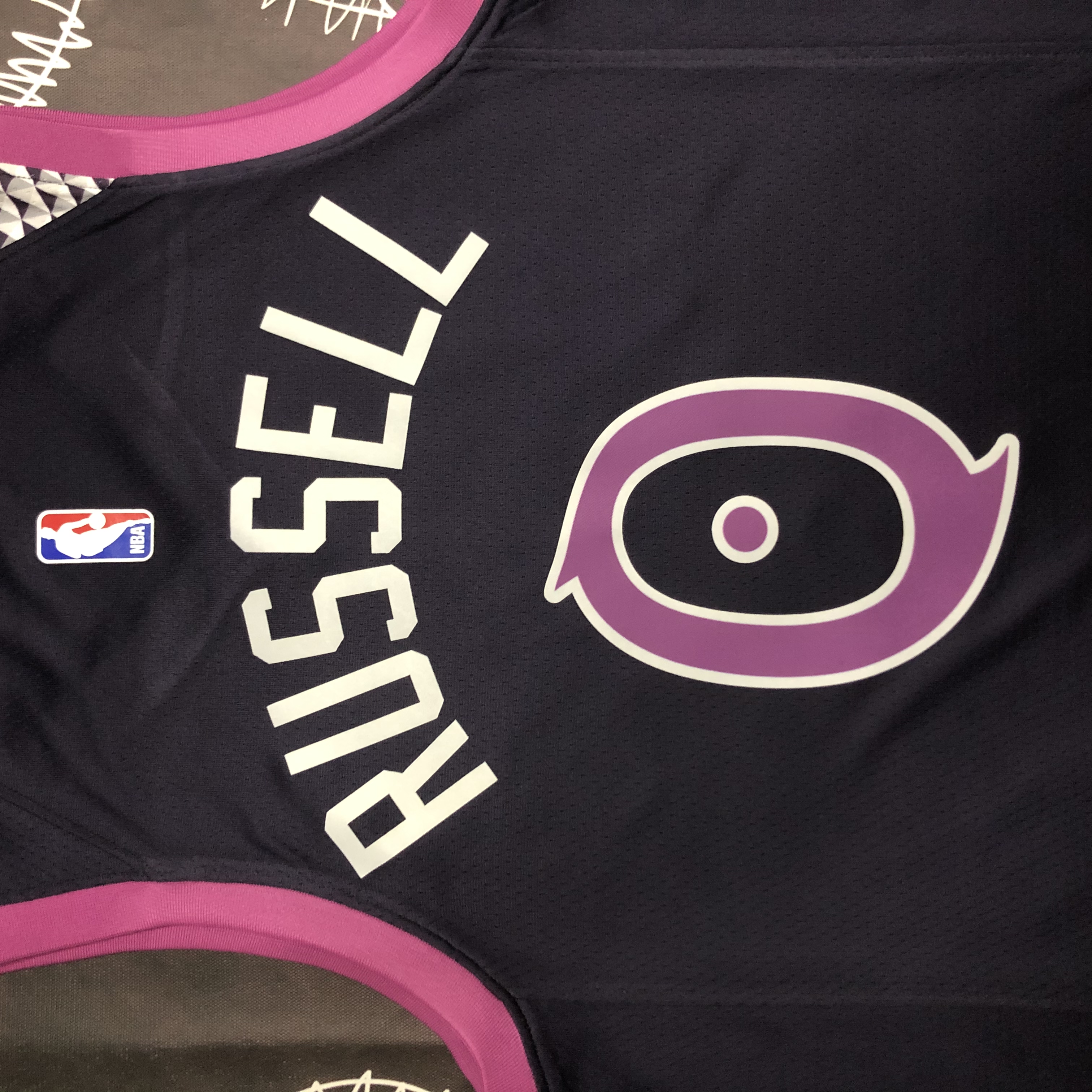 NBA Men Minnesota Timberwolves Black and Purple #0 RUSSELL Jersey High Quality Name and Number Print - leoleo123123