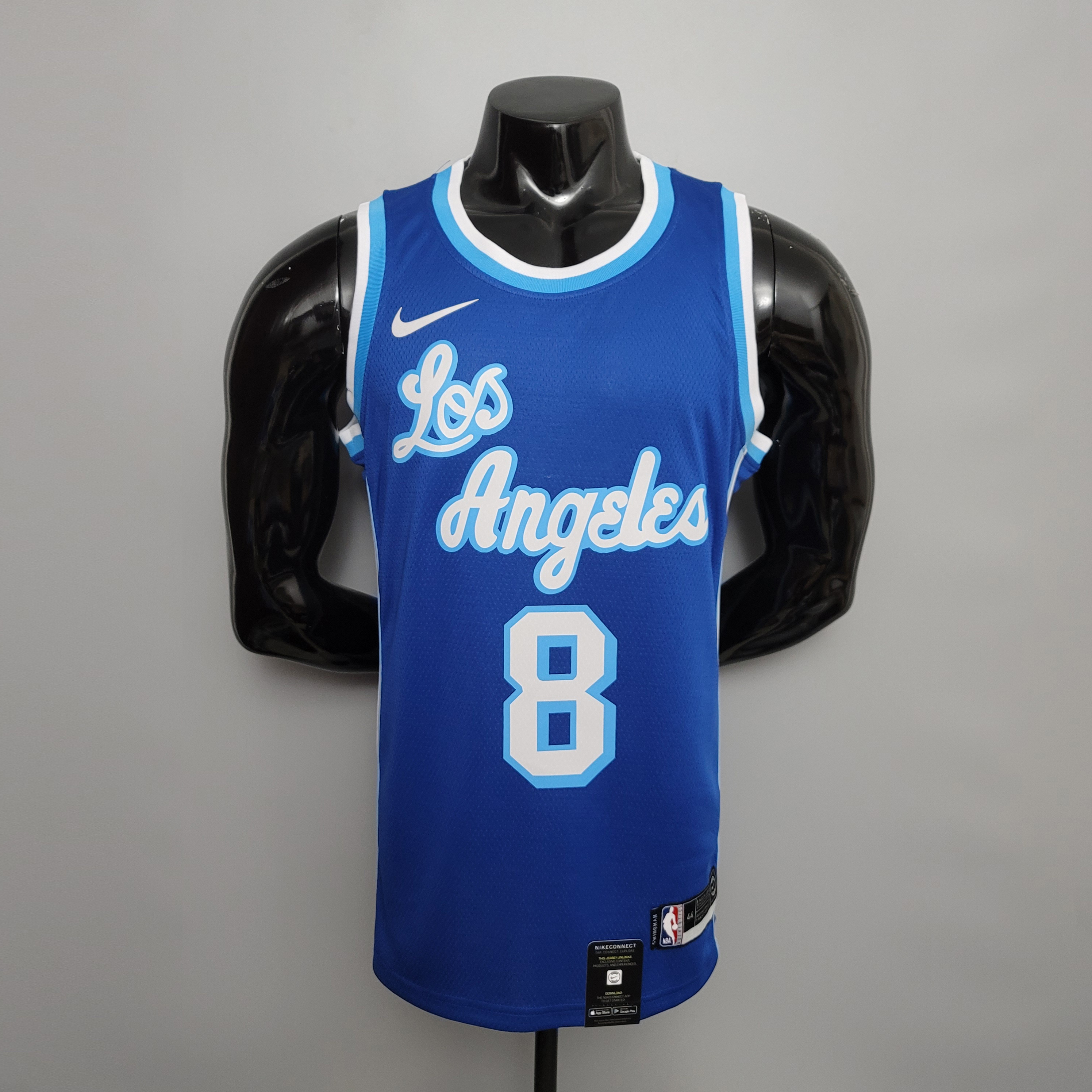 NBA Finals Men Los Angeles Lakers Retro in Latin #8 BRYANT Blue Round Neck Jersey High Quality Name and Number Print - leoleo123123