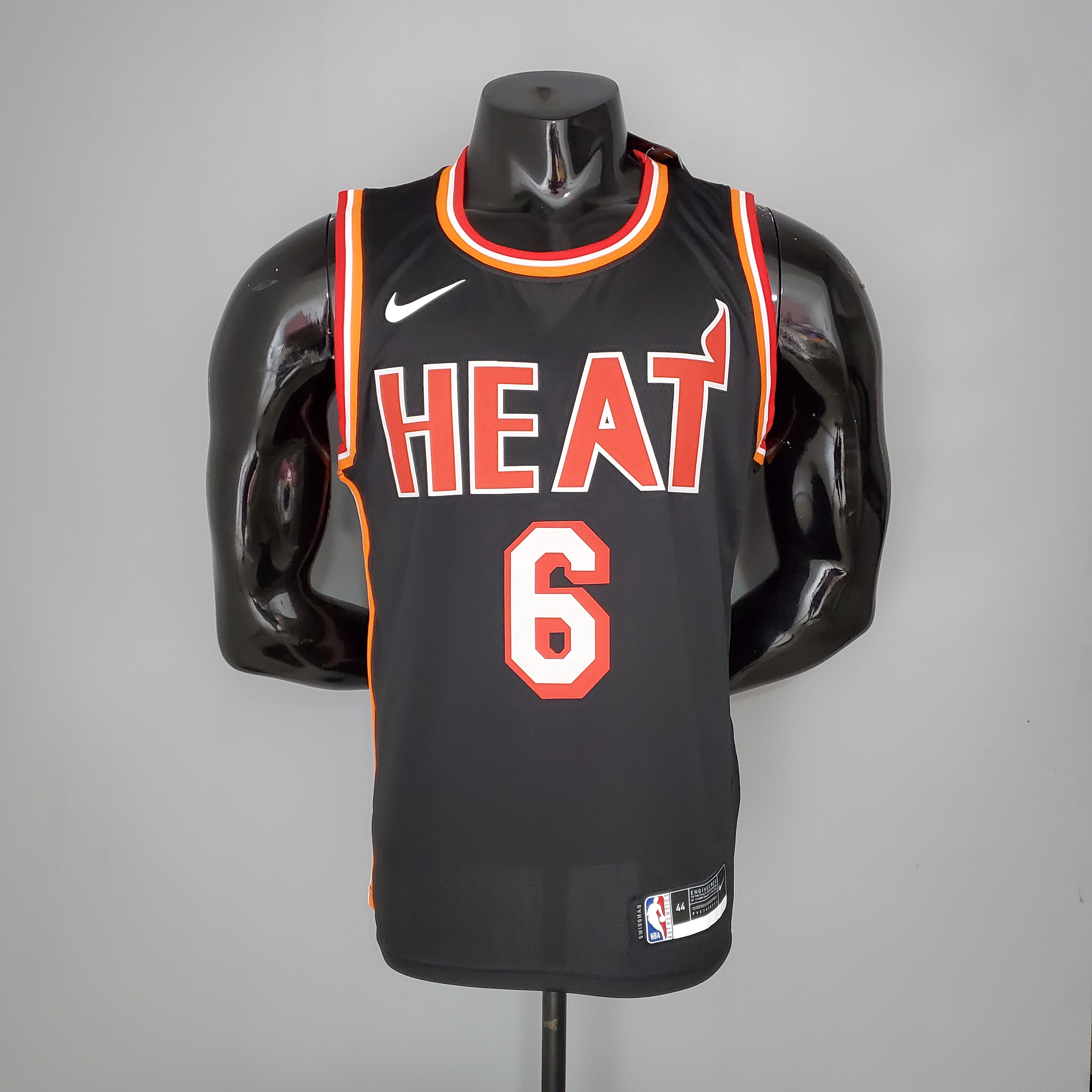 NBA Men Season 2018 Miami Heat Black #6 JAMES Jersey High Quality Name and Number Print - leoleo123123