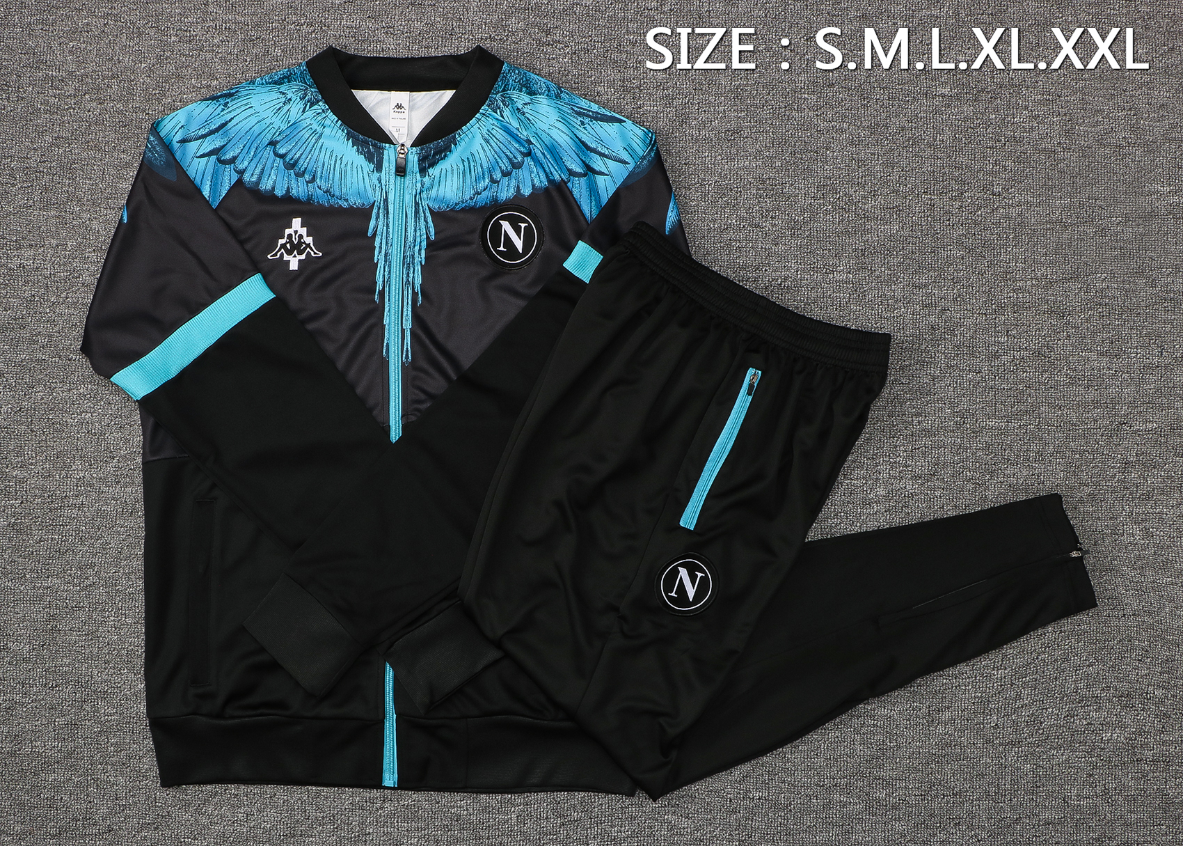 21-22 Napoli Black Jacket Tracksuit Thai Quality - leoleo123123