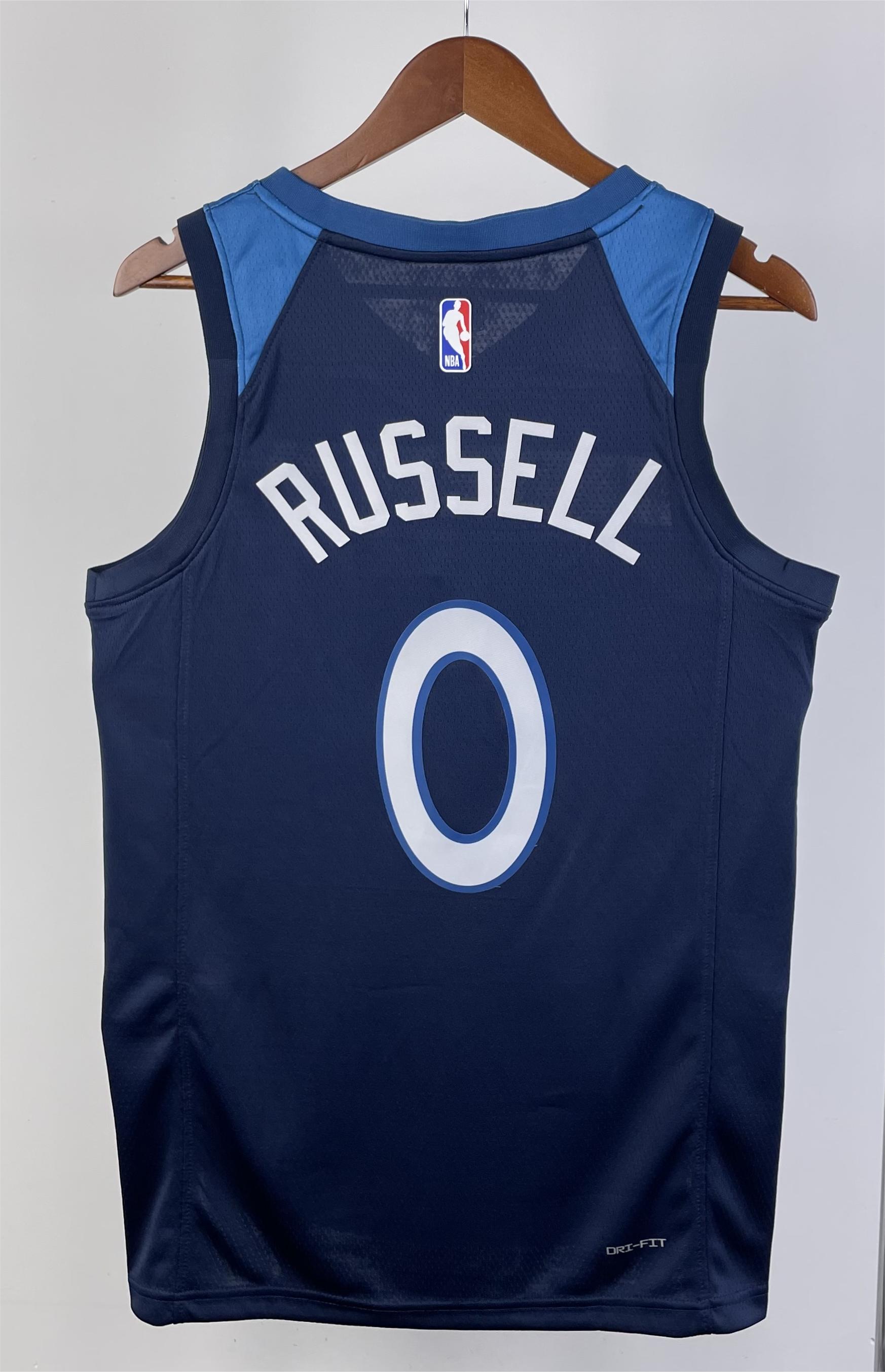 NBA Men 2023 Minnesota Timberwolves Blue #0 RUSSELL Jersey High Quality Name and Number Print - leoleo123123