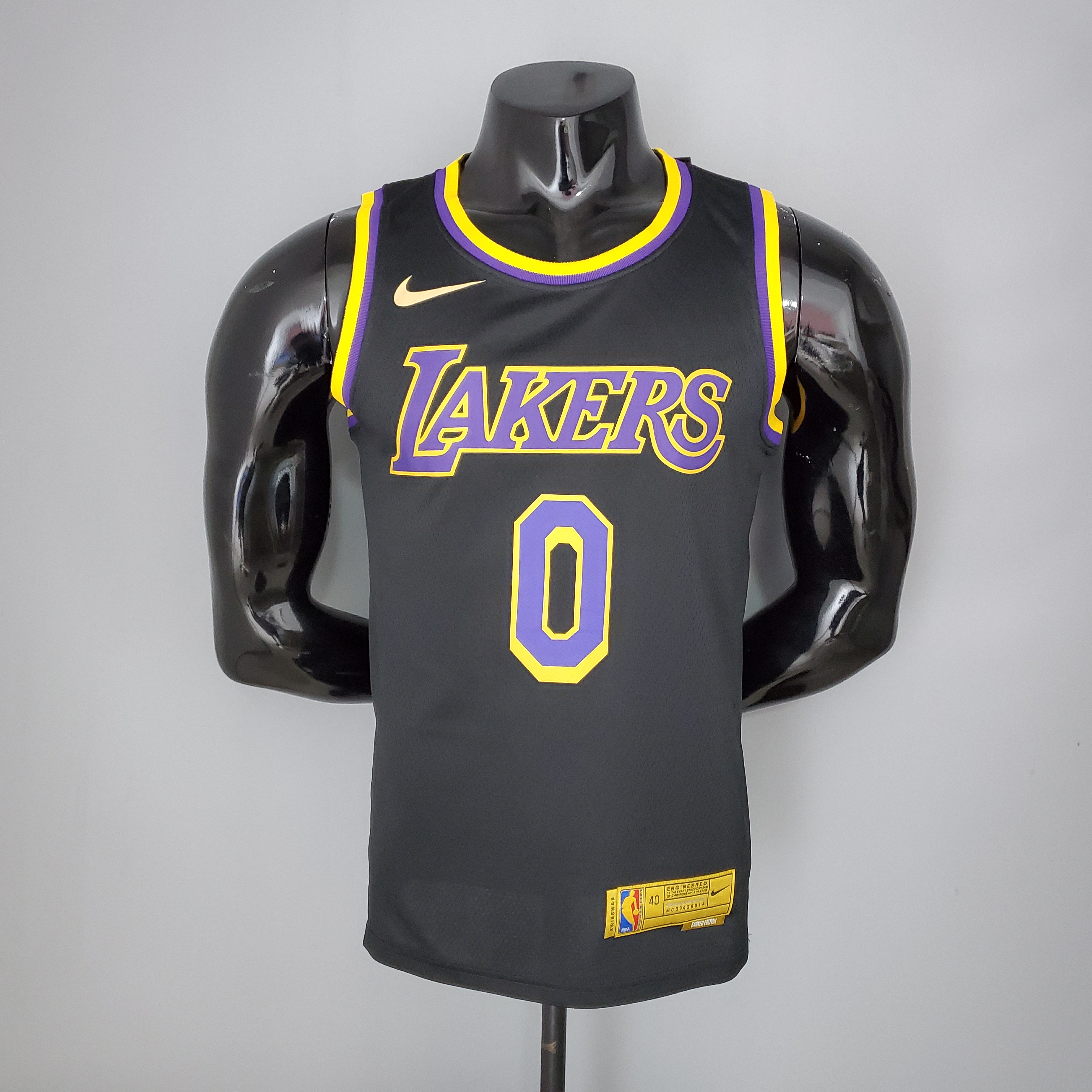 2021 KUZMA#0 Lakers Bonus Edition Black NBA Jersey High Quality Name and Number Print - leoleo123123