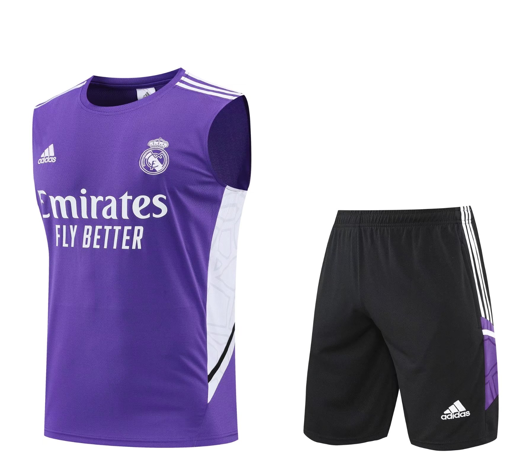 22/23 Real Madrid Purple Vest Training Set--Vest and Short Pant Training Tracksuit - leoleo123123