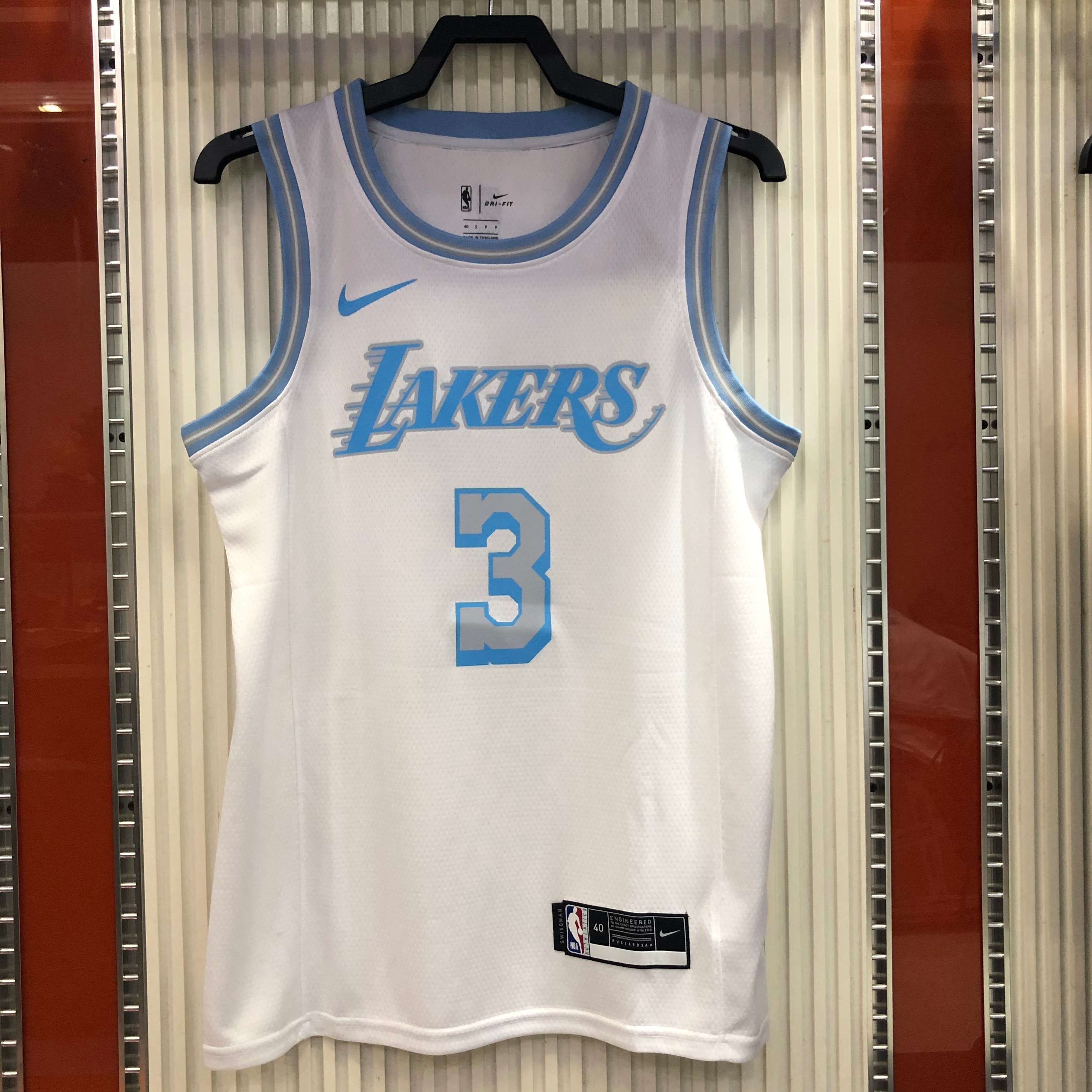 NBA Men Season 2021 Los Angeles Lakers White Round Neck #3 DAVIS Jersey High Quality Name and Number Print - leoleo123123