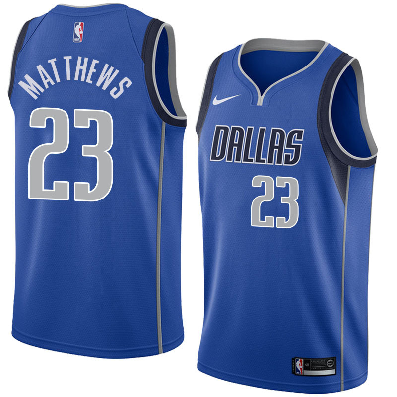 NBA Men Dallas Mavericks Blue #23 MATTHEWS Jersey High Quality Name and Number Print - leoleo123123