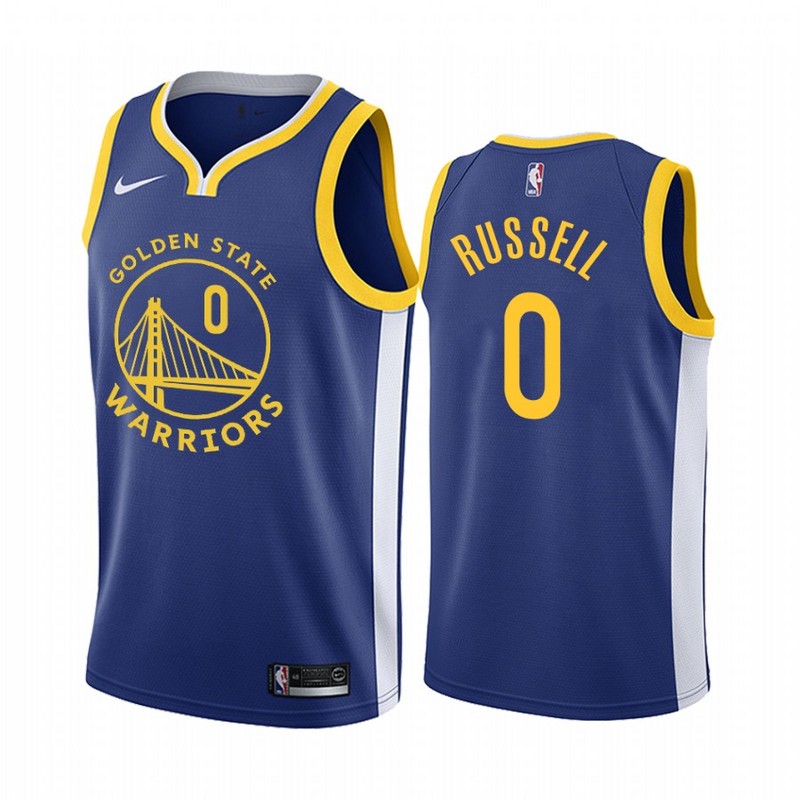 NBA Men Golden State Warriors 19-20 Season Blue #0 RUSSELL Jersey High Quality Name and Number Print - leoleo123123
