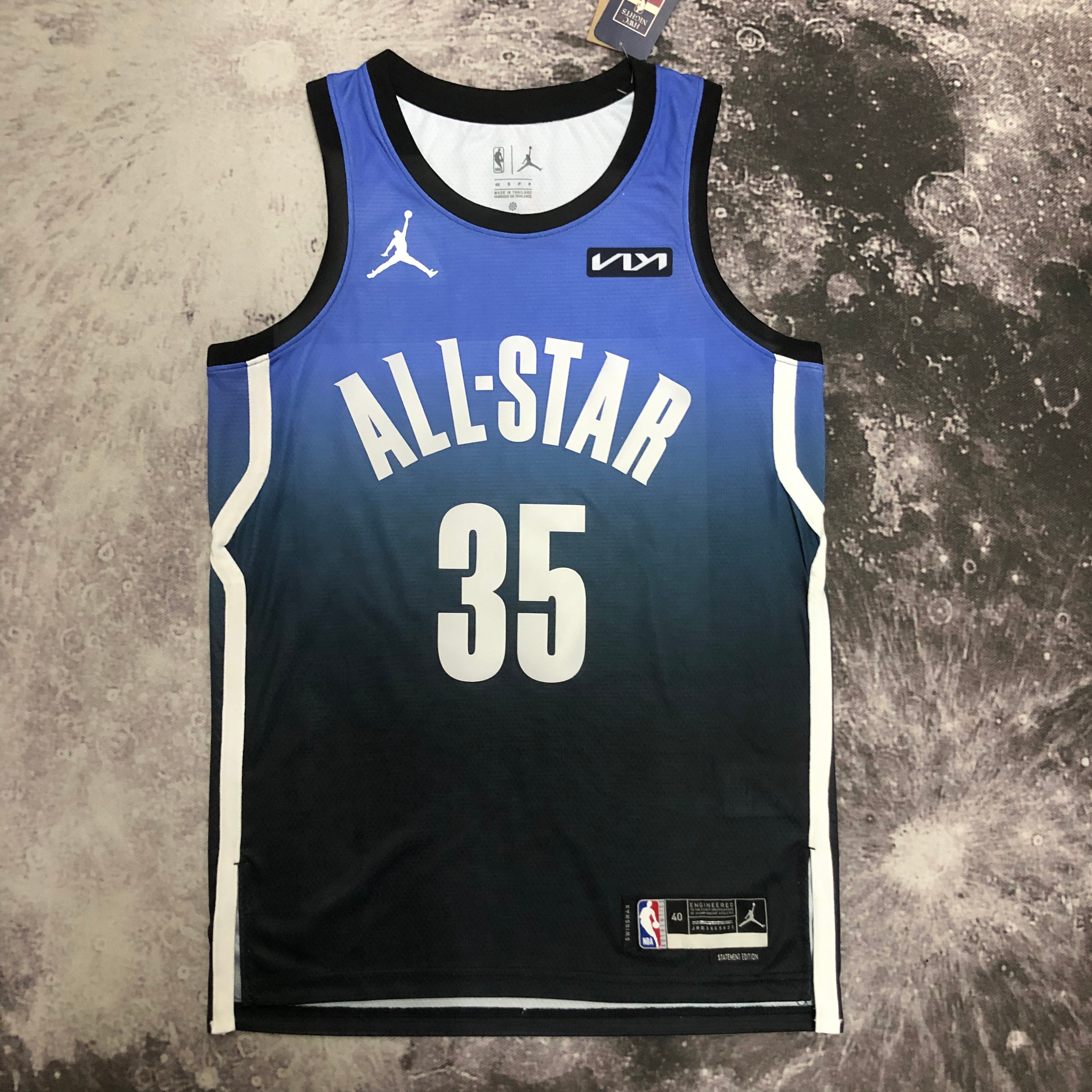 NBA Men 2023 Brooklyn Nets All Stars Blue #35 DURANT Jersey High Quality Name and Number Print - leoleo123123