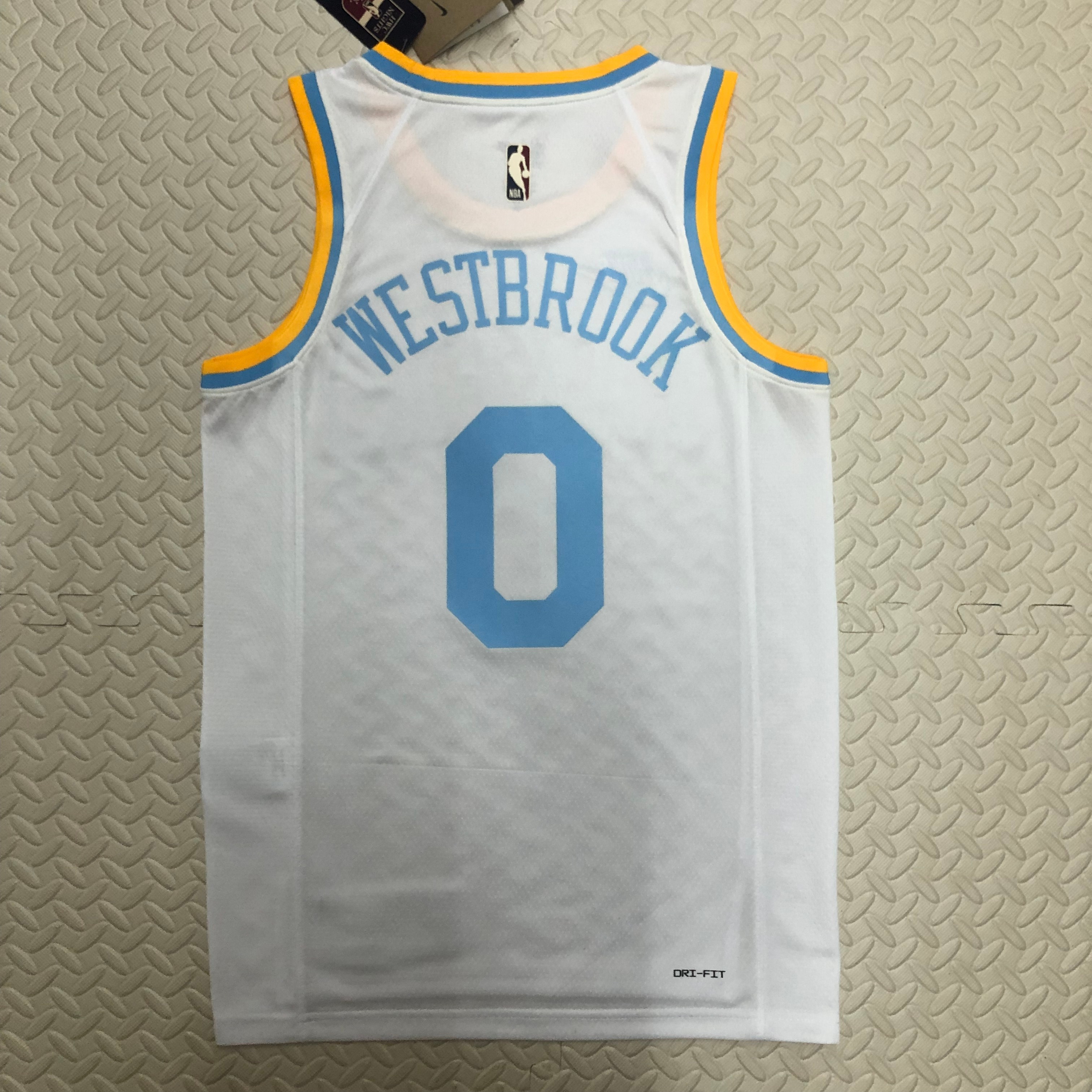 NBA Men Season 2023 Los Angeles Lakers White Retro Round Neck #0 WESTBROOK Jersey High Quality Name and Number Print - leoleo123123