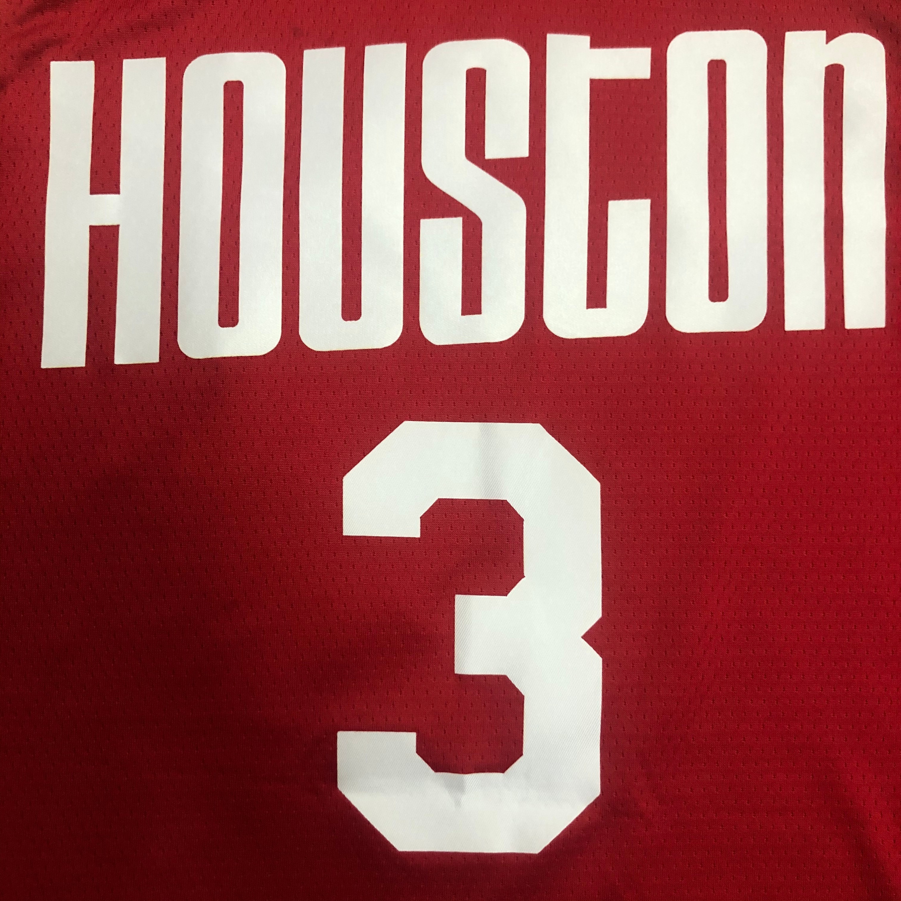NBA Men Houston Rockets Red with Yellow Lines #3 PAUL Jersey High Quality Name and Number Print - leoleo123123