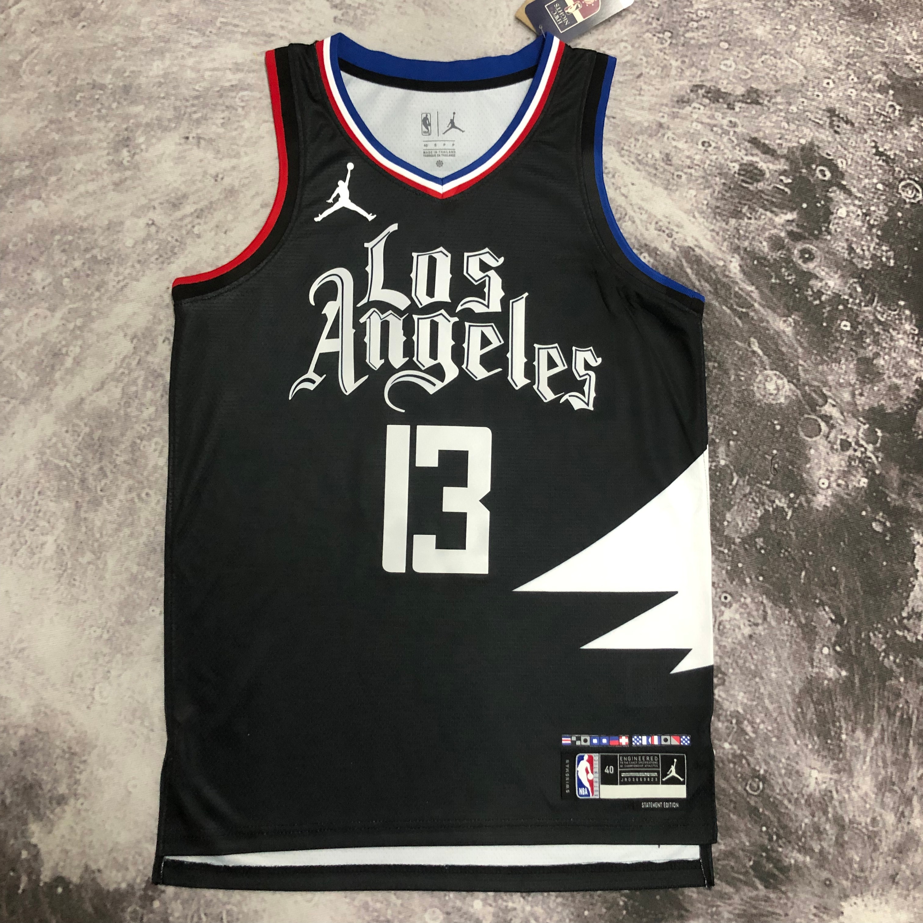 NBA Men 2023 Los Angeles Clippers Black with Jordan Logo #13 GEORGE Jersey High Quality Name and Number Print - leoleo123123