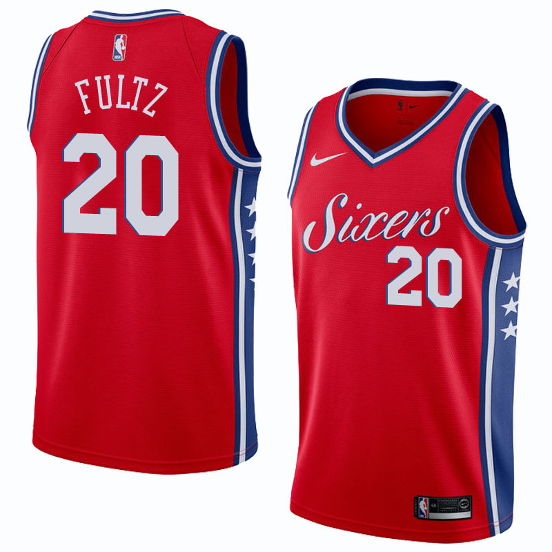 NBA Men Philadelphia 76ers Red #20 FULTZ Jersey High Quality Name and Number Print - leoleo123123