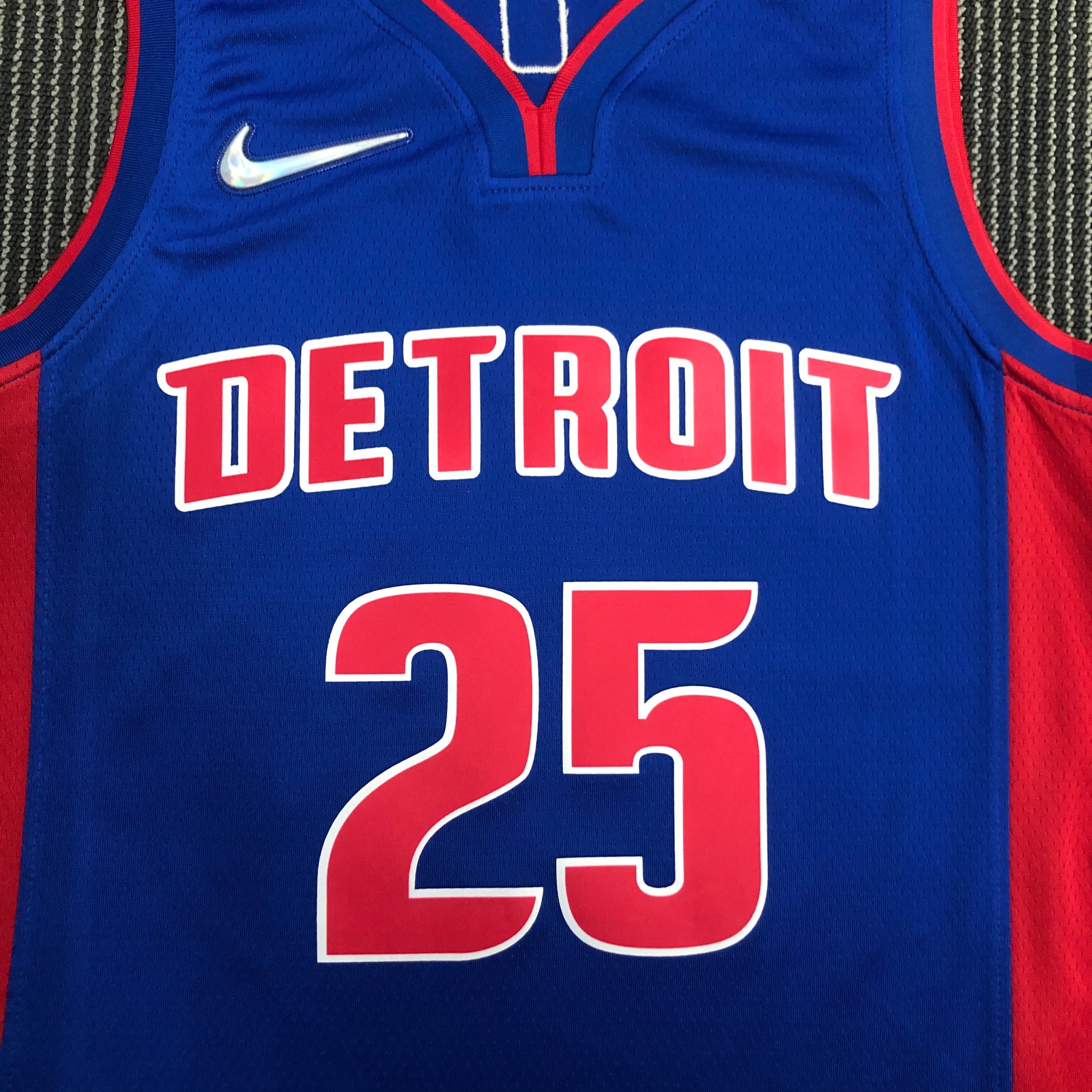 NBA 75th Anniversary Detroit Pistons Blue #25 ROSE Jersey High Quality Name and Number Print - leoleo123123