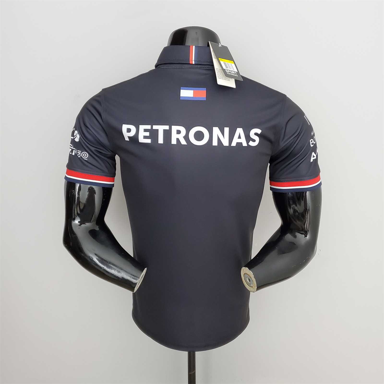 2022 Mercedes F1 Team POLO T-Shirt Black with number 66 - leoleo123123