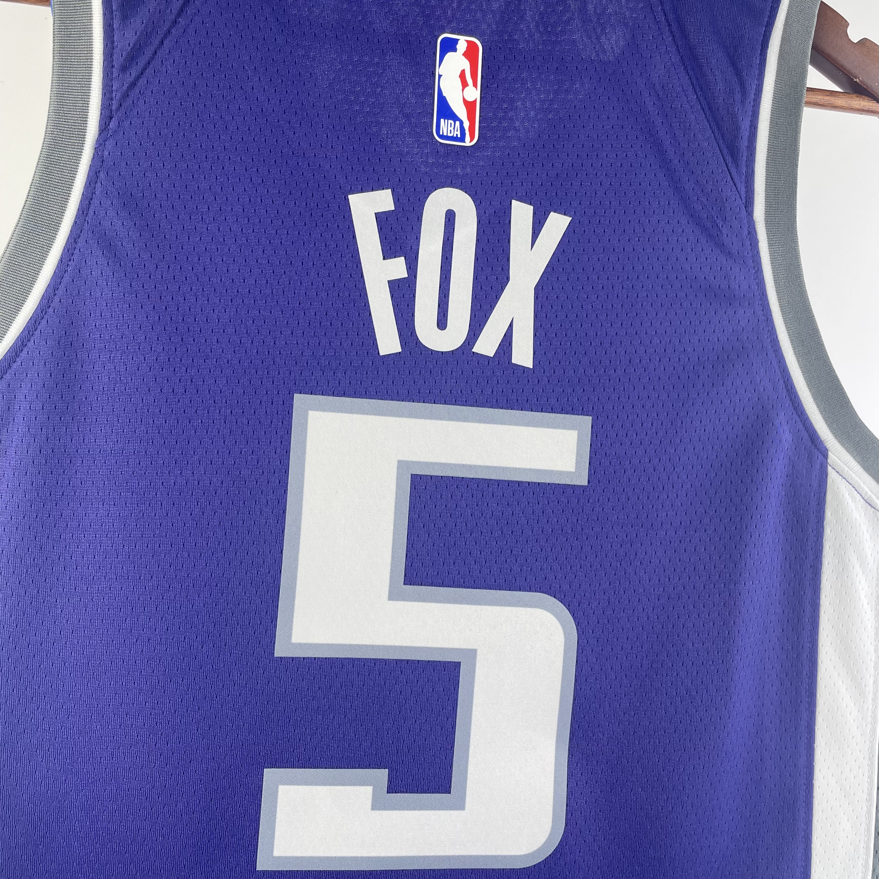 NBA Men 2023 Sacramento Kings Purple #5 FOX Jersey High Quality Name and Number Print - leoleo123123
