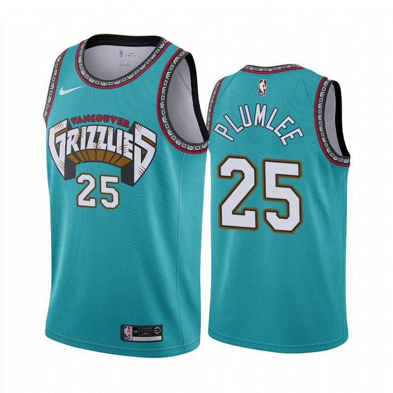 NBA Men Memphis Grizzlies Retro Green #25 PLUMLEE Jersey High Quality Name and Number Print - leoleo123123