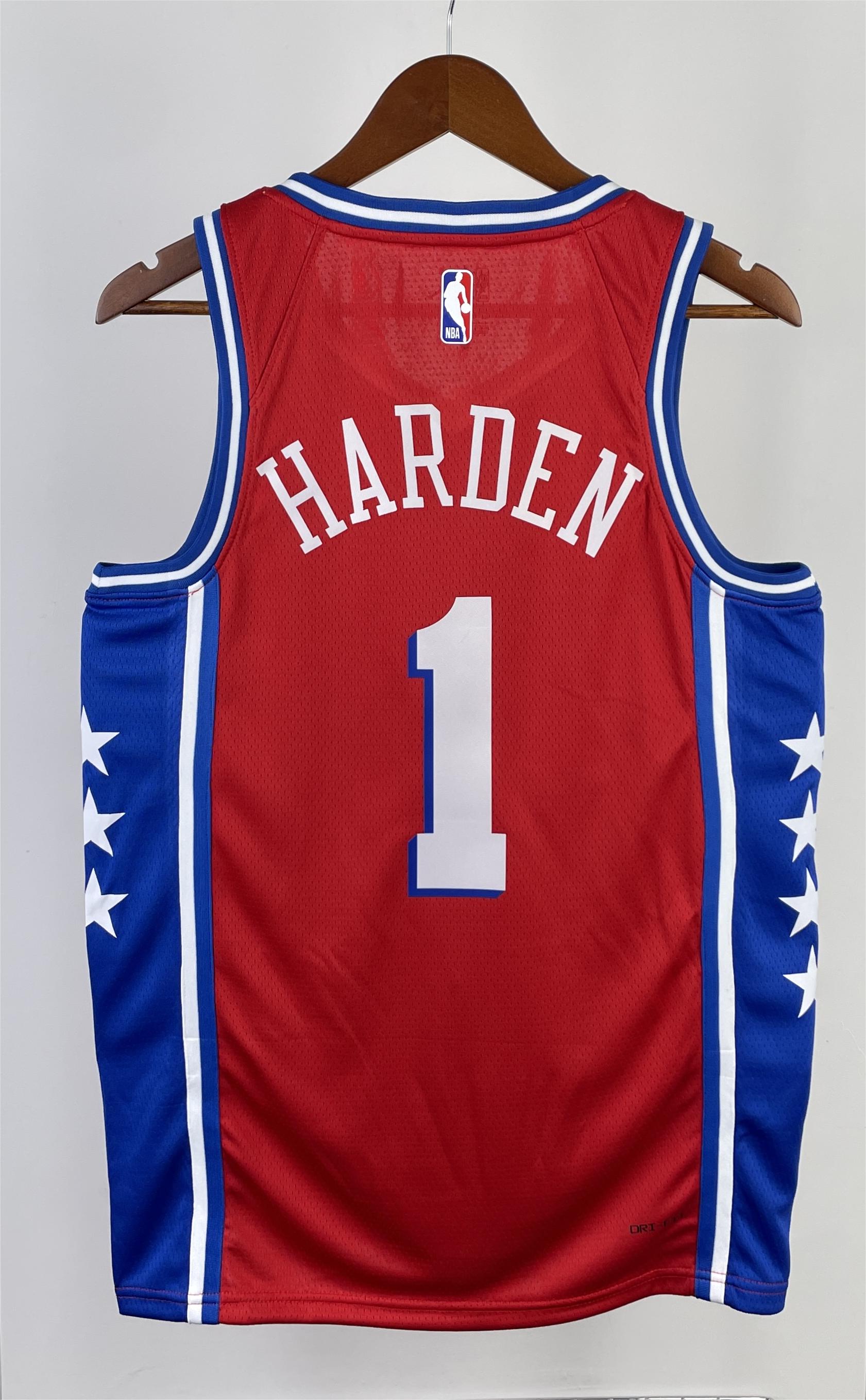 NBA Men 2023 Philadelphia 76ers Red #1 HARDEN Swingman Jersey - leoleo123123