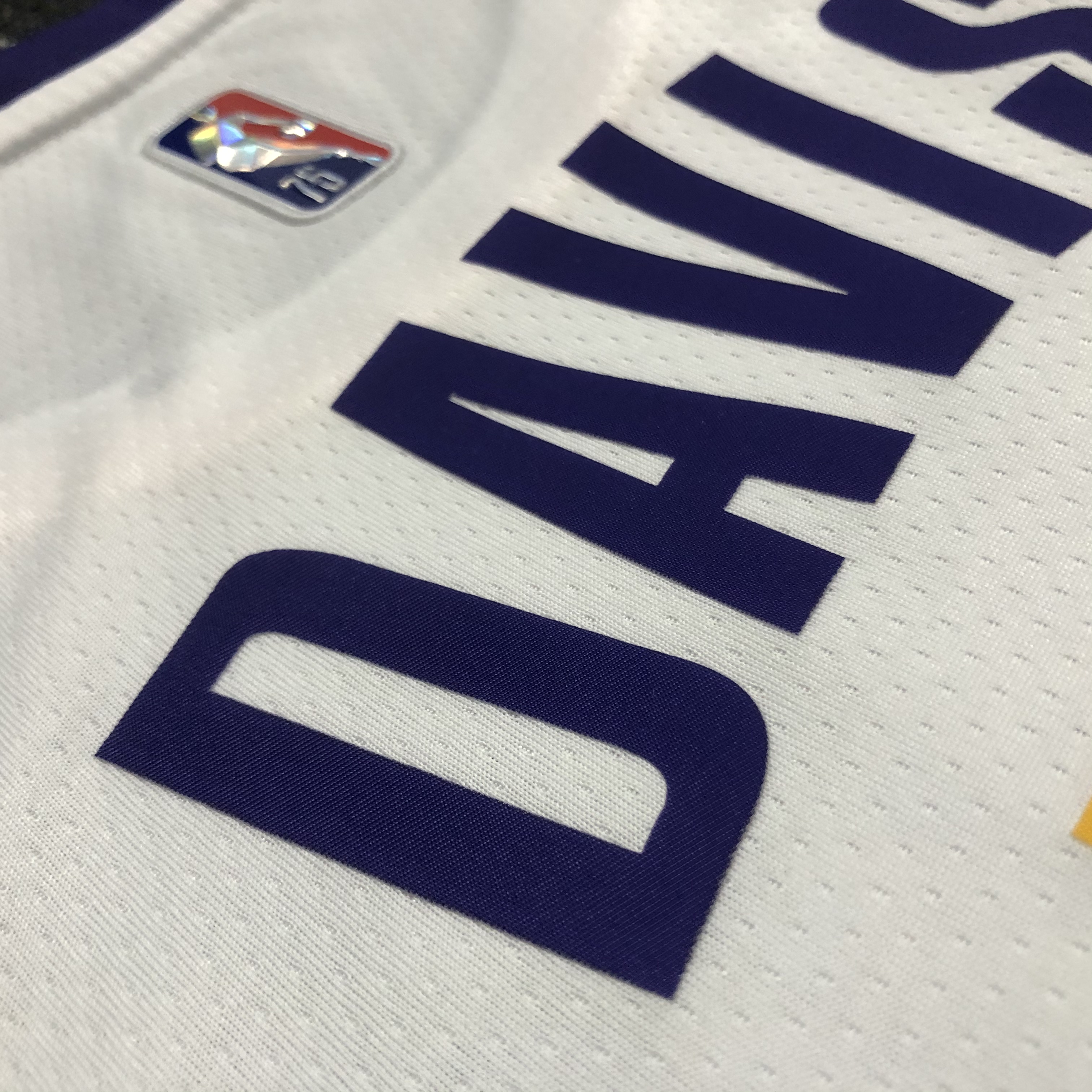 NBA 75th Anniversary Los Angeles Lakers White Round Neck #3 DAVIS Jersey High Quality Name and Number Print - leoleo123123