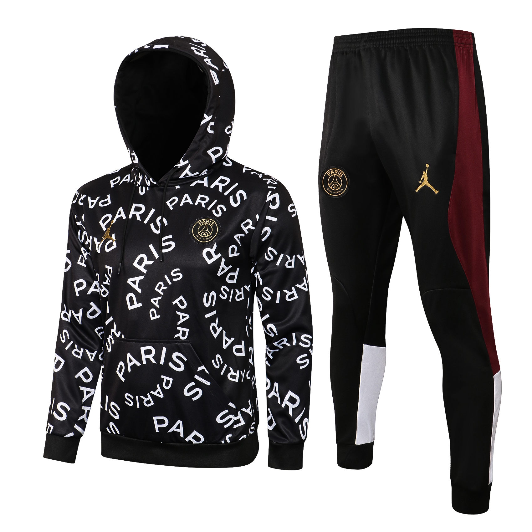21/22 PSG Black Jacket Tracksuit with Cap Thai Quality - leoleo123123