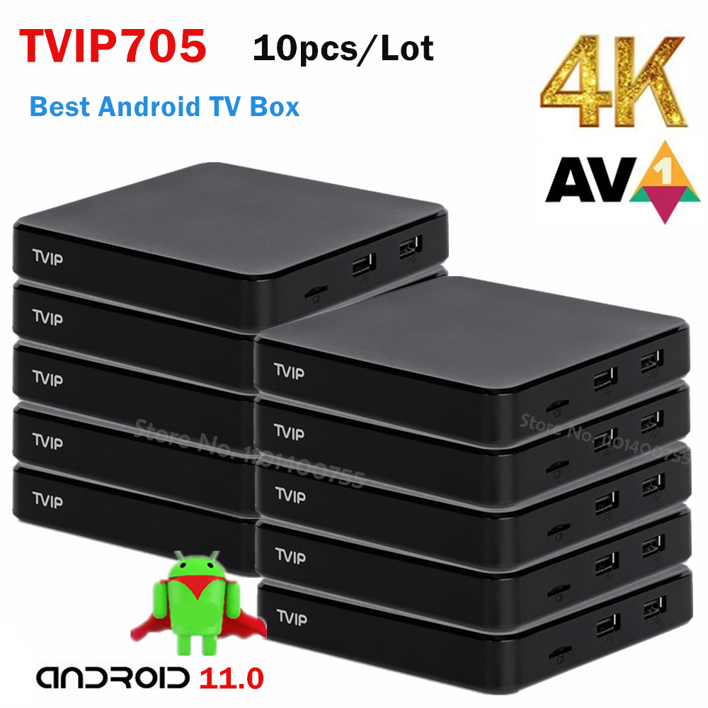 TVIP S-Box v.705 4K Ultra HD box 2.4/5 GHz WiFi Android 11 TV Box Amlogic S905W2 TVIP705 Media Player 10PCS/Lot - leoleo123123