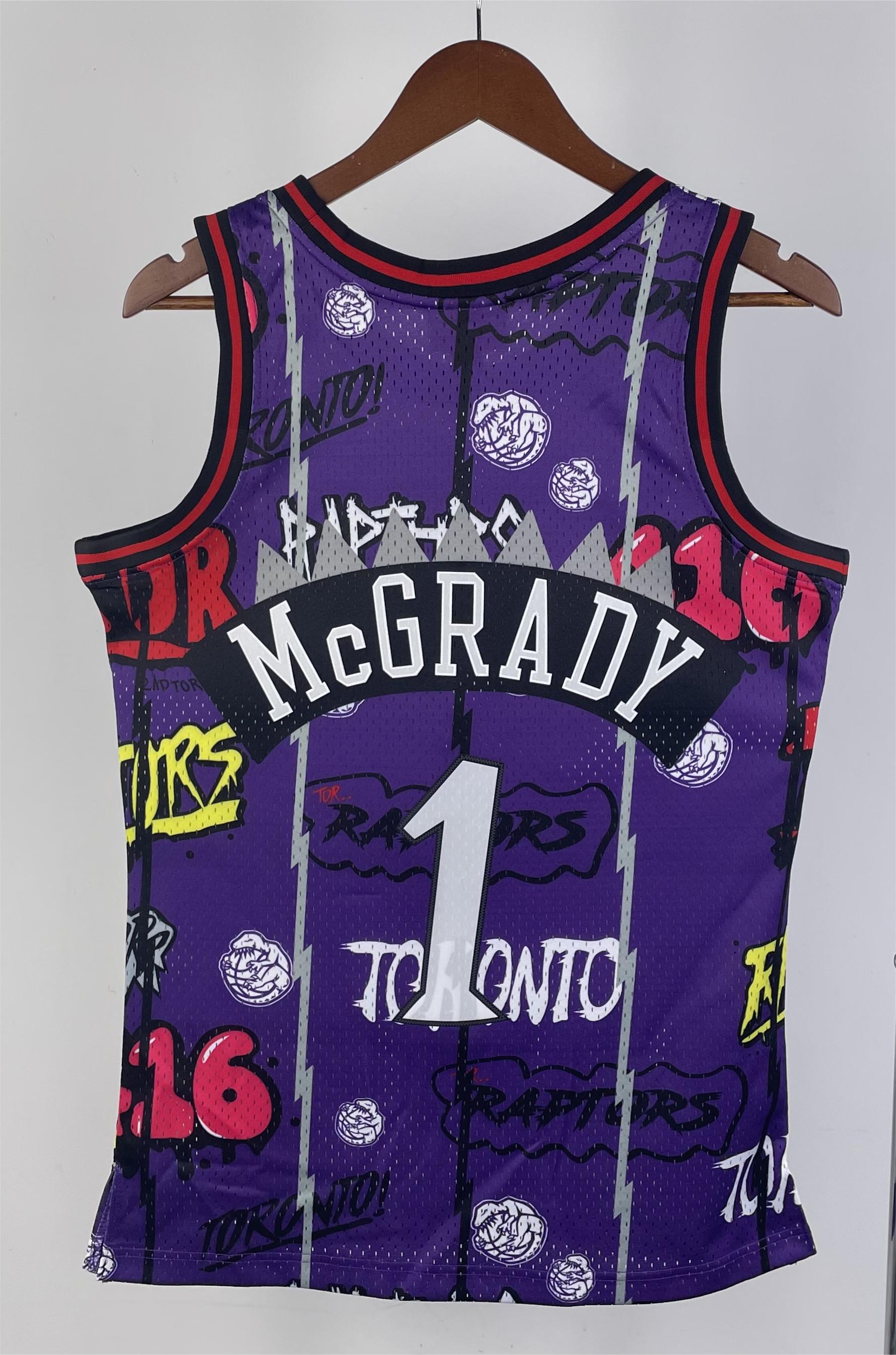 NBA Men Season 1998-99 Toronto Raptors Retro Purple #1 McGRADY Swingman Jersey - leoleo123123