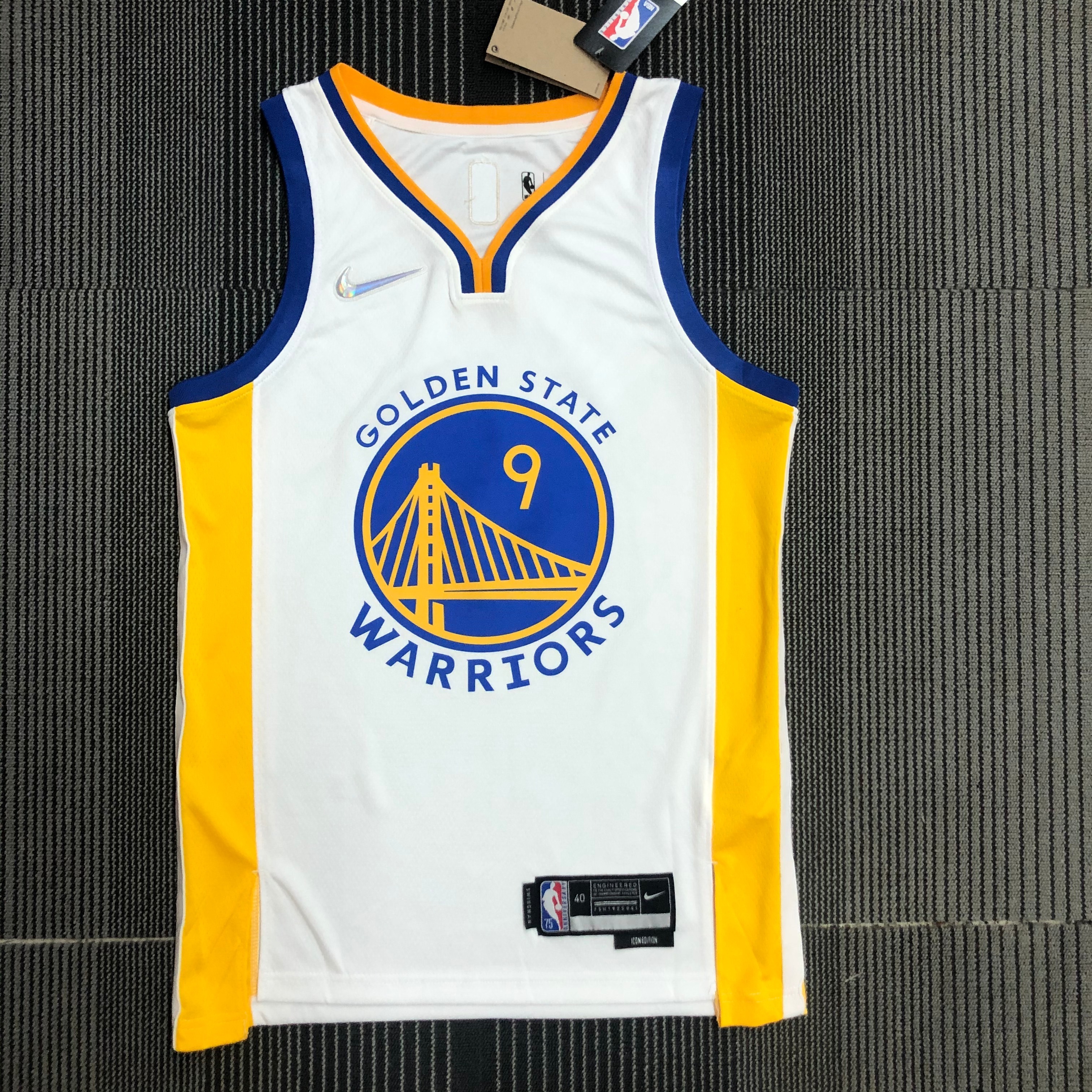 NBA Men 75th Anniversary Golden State Warriors White V-neck #9 IGUODALA Jersey High Quality Name and Number Print - leoleo123123