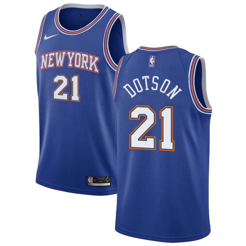 NBA Men New York Knicks Blue #21 DOTSON Jersey High Quality Name and Number Print - leoleo123123