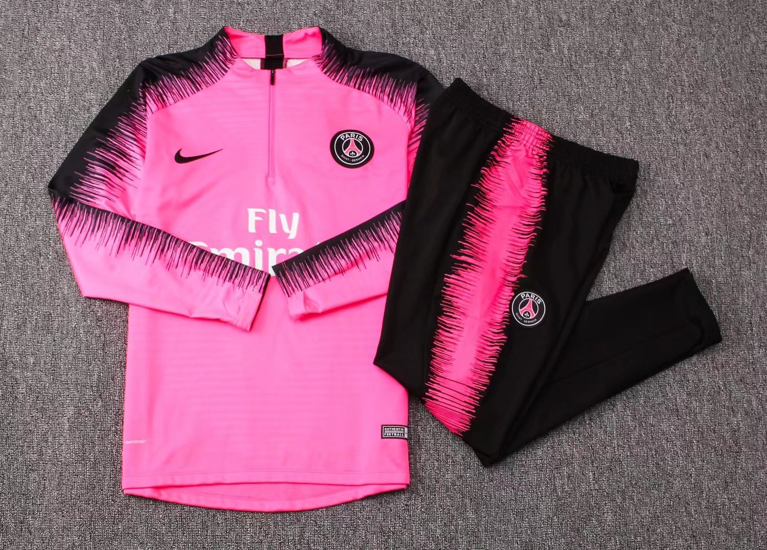 18-19 PSG Pink Sweater Player Version Tracksuit with Zipper Thai Quality - leoleo123123
