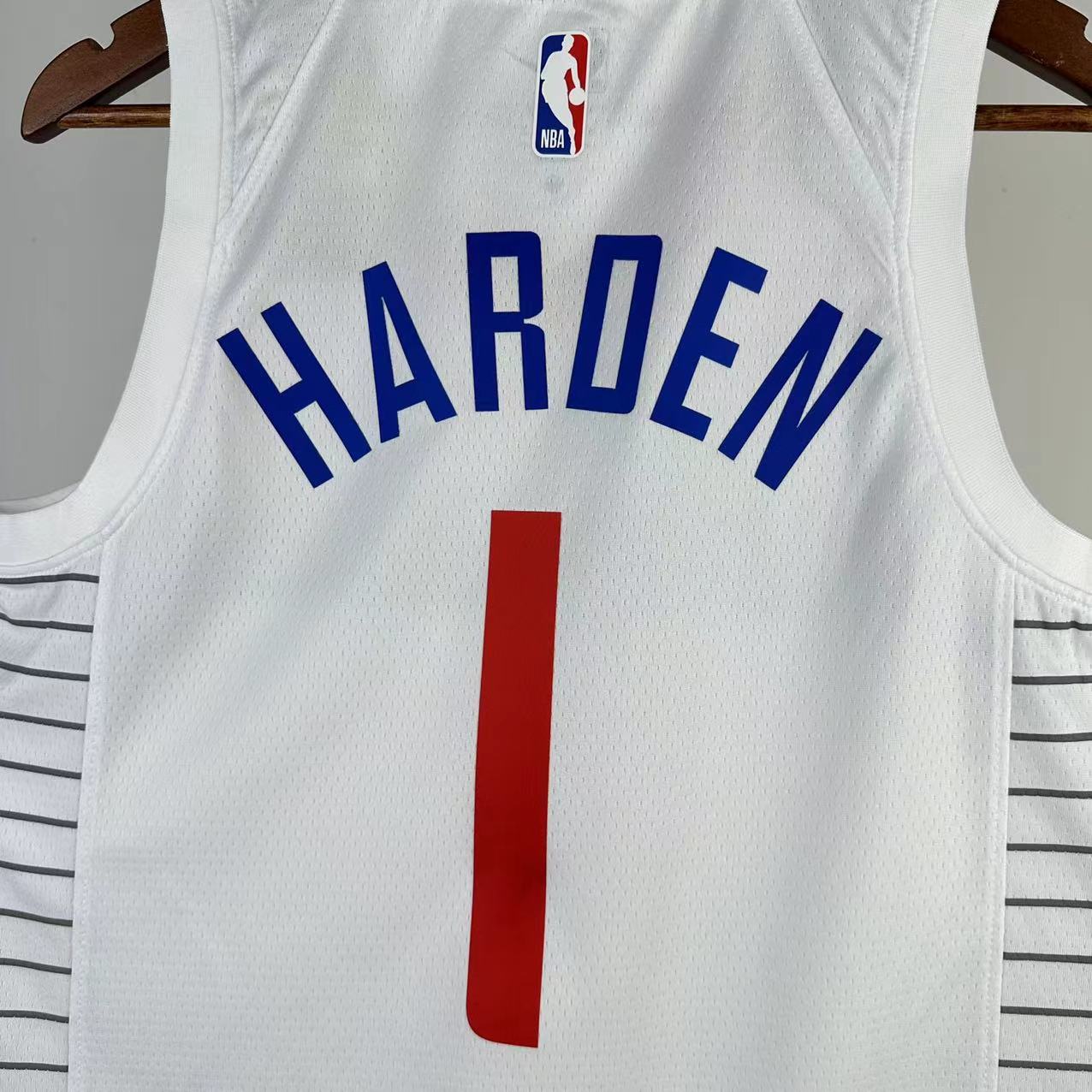 NBA Season 2023 Men Los Angeles Clippers White #1 HARDEN Jersey High Quality Name and Number Print - leoleo123123