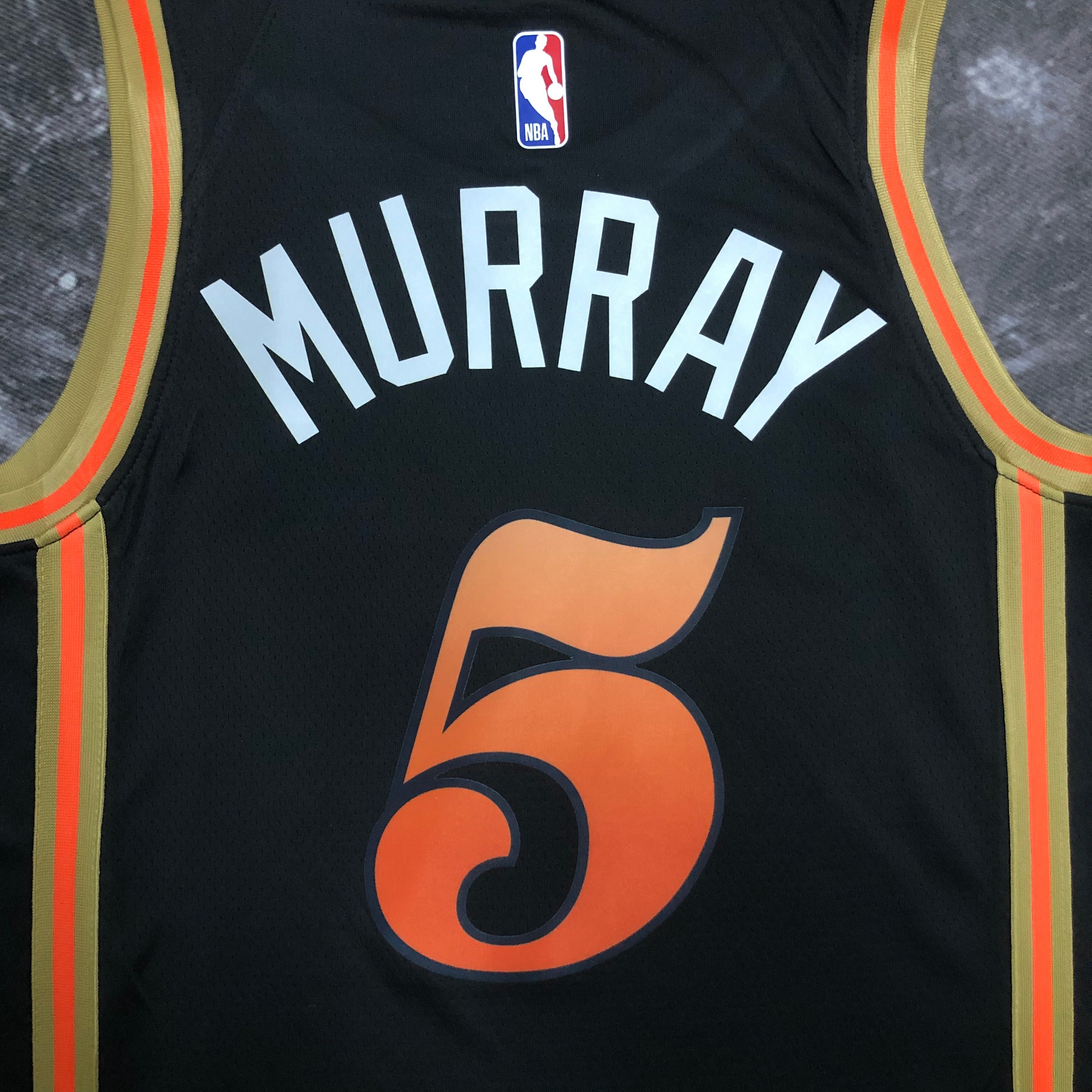 NBA Men 2023 Atlanta Hawks Black #5 MURRAY Jersey High Quality Name and Number Print - leoleo123123