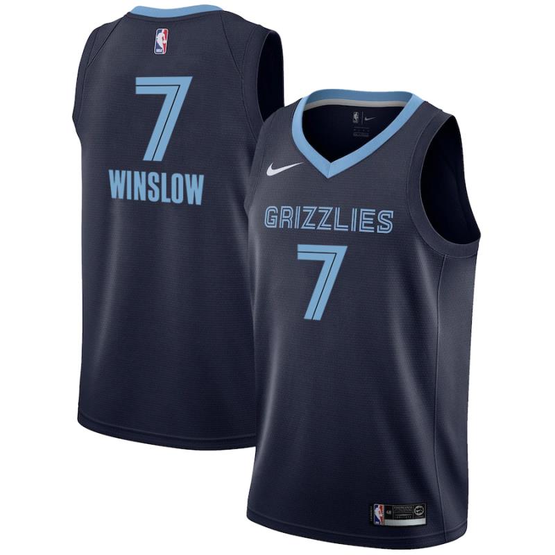NBA Men Memphis Grizzlies Dark Blue #7 WINSLOW Jersey High Quality Name and Number Print - leoleo123123